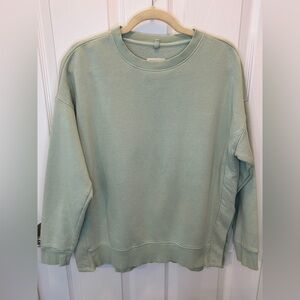 Lou & Grey pale sage pullover high low sweatshirt side slits size‎ small